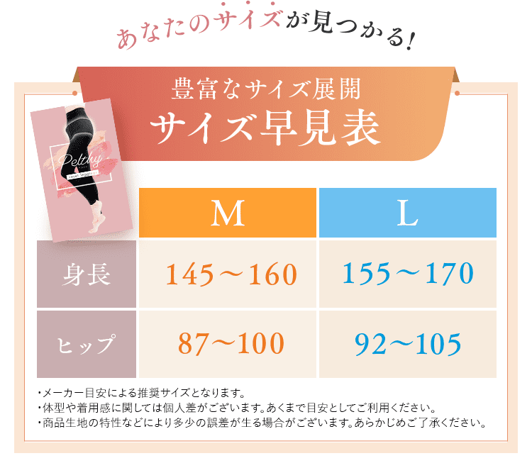 サイズ早見表