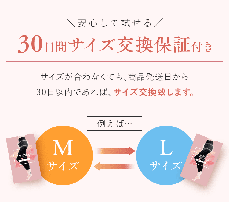 30日間サイズ交換保証付き